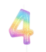 KERZE NUMMER 4 RAINBOW