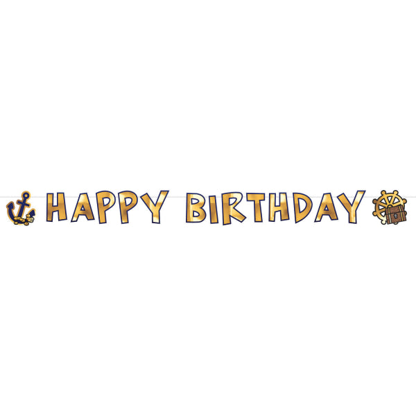 PIRATES HAPPY BIRTHDAY BANNER 180 X 15 CM