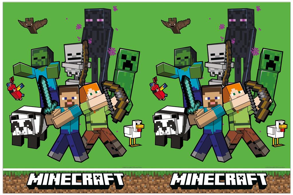 MINECRAFT TISCHDECKE PLASTIK 120 X 180 CM