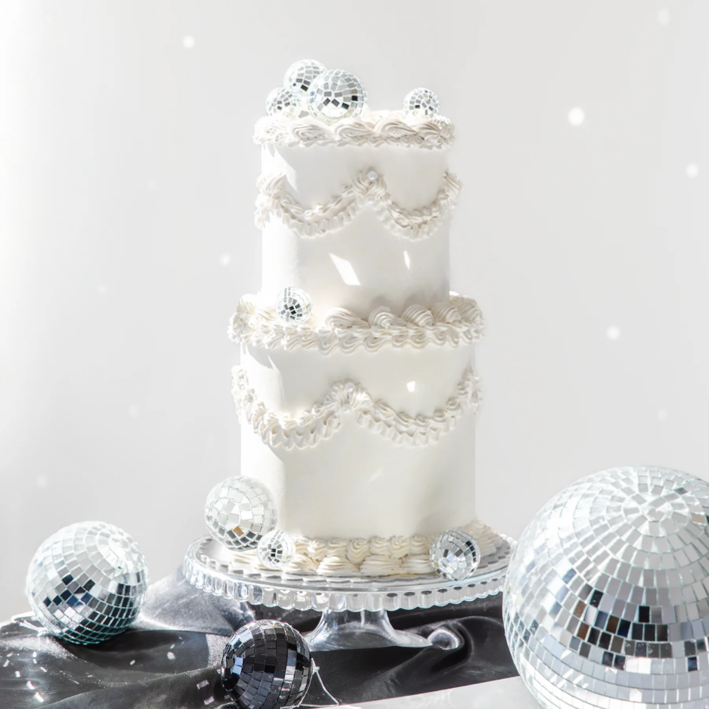 Topper Discokugeln auf Hochzeitstorte