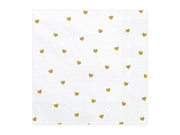 SERVIETTEN HEARTS WEISS