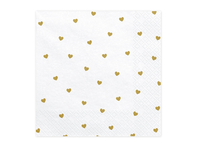 SERVIETTEN HEARTS WEISS