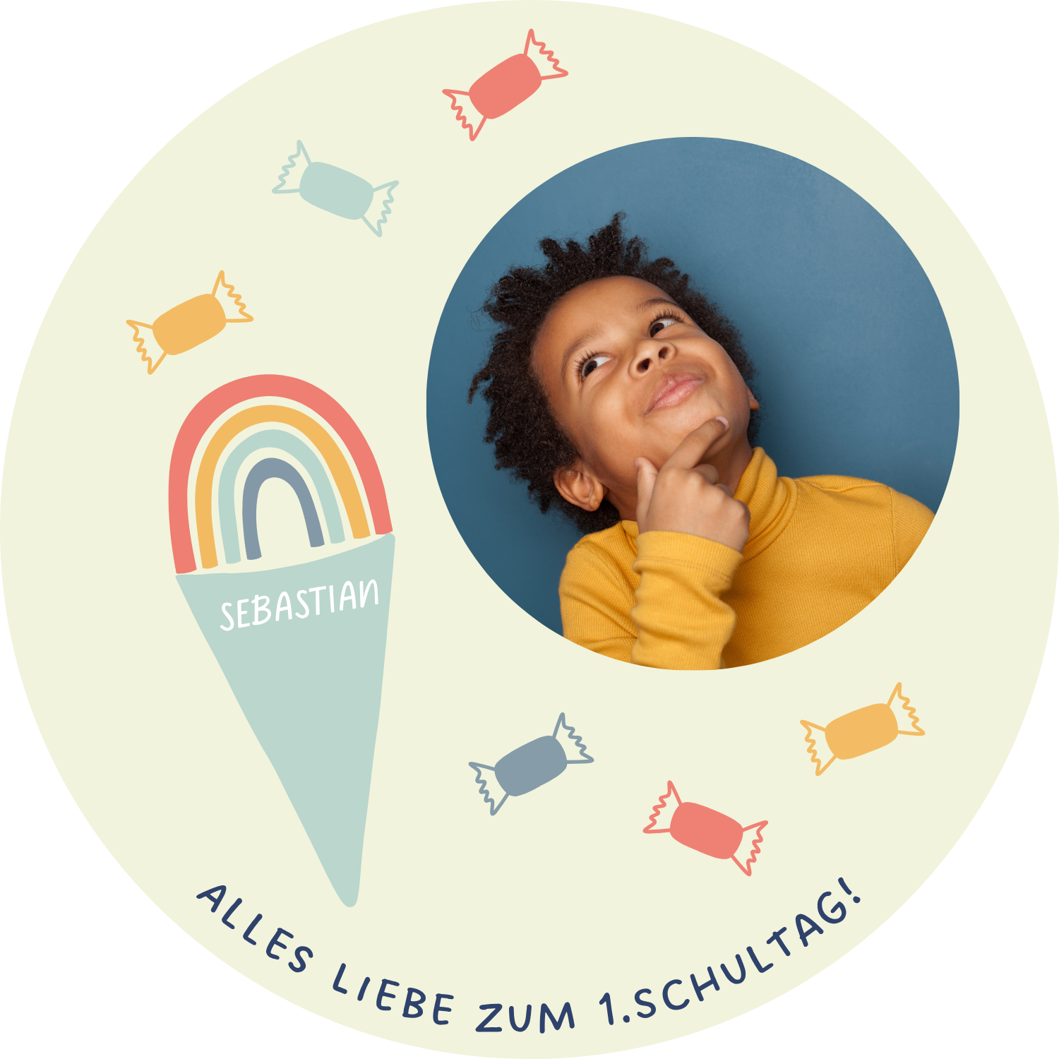 Foto Tortenaufleger Schulbeginn Schultüte