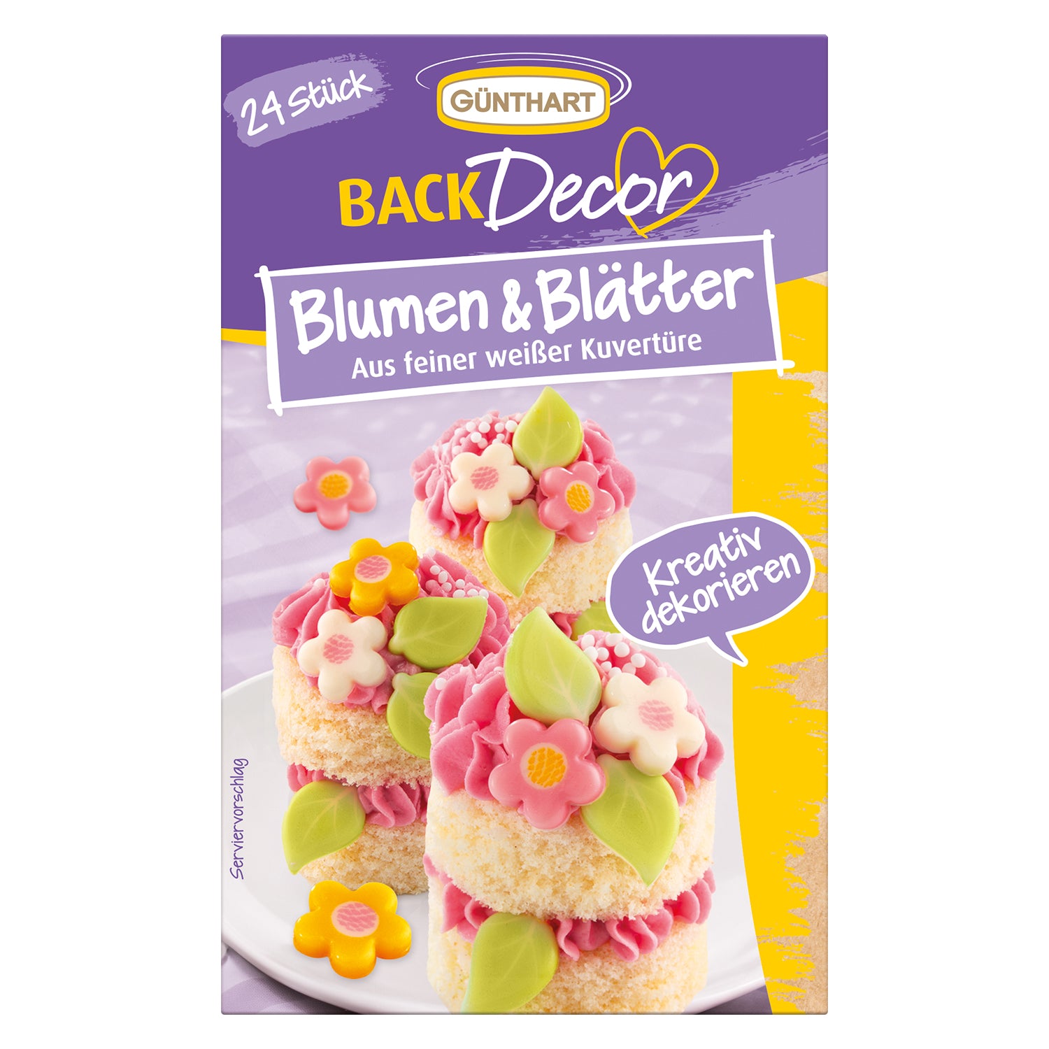 Schoko Blumen und Blätter