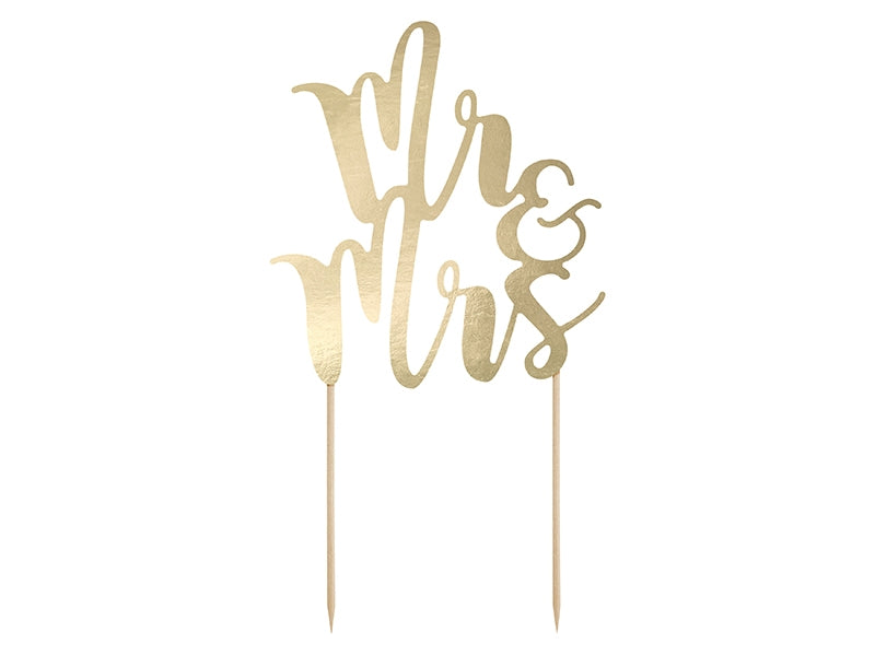 CAKE TOPPER GOLD MR & MRS 25.5 CM