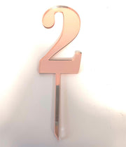 CAKE TOPPER ACR. ROSEGOLDZAHL 2