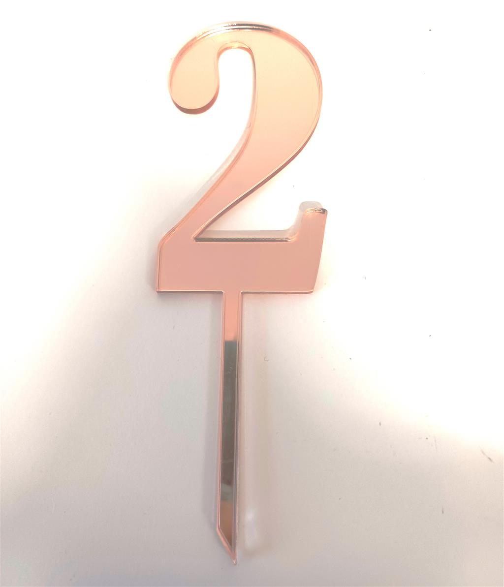 CAKE TOPPER ACR. ROSEGOLDZAHL 2