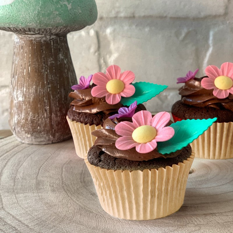OBLATEN KUCHENDEKORATION BLUMEN UND BLÄTTER