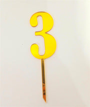 CAKE TOPPER ACRYL GOLD ZAHL 3