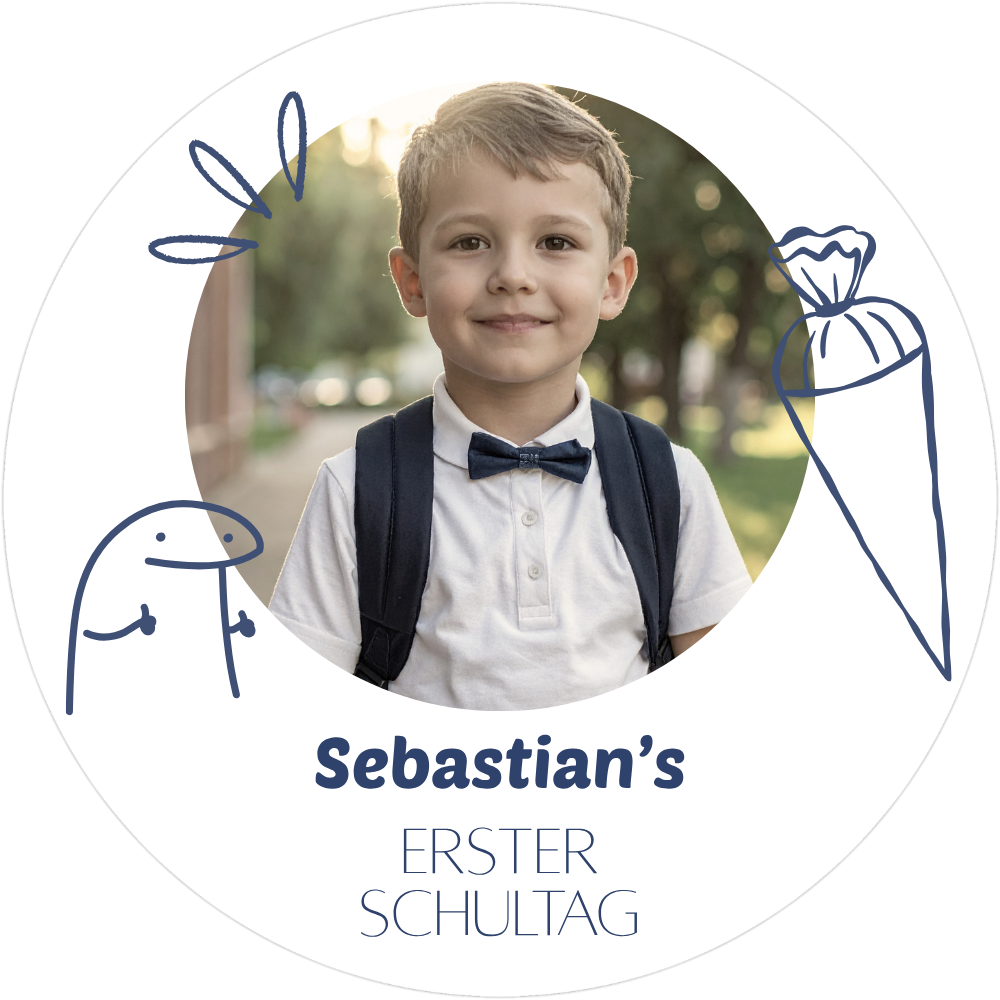 Foto Tortenaufleger Schulbeginn Figuren