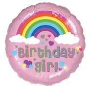 BIRTHDAY GIRL RAINBOW FOLIENBALLON 43 CM