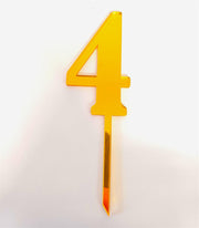 CAKE TOPPER ACRYL GOLD ZAHL 4