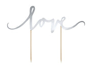 CAKE TOPPER LOVE SILVER 17 CM