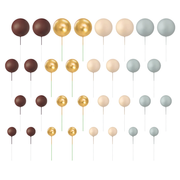 TOPPER KUGELN BRAUN/GOLD/BEIGE/GRAU 32-ER SET