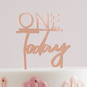 CAKE TOPPER ONE TODAY ROSE GOLD