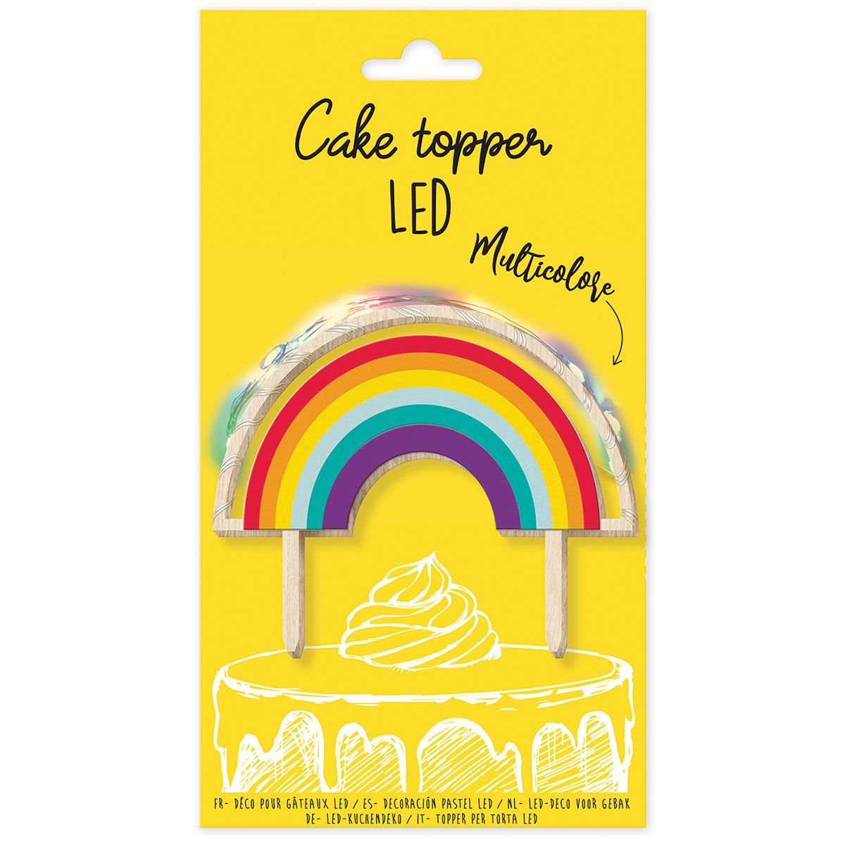SC CAKE TOPPER LED REGENBOGEN