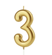 KERZE NUMMER 3 GOLD