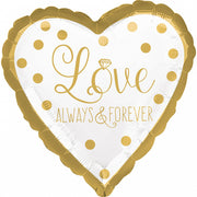 LOVE ALWAYS HERZ GOLD FOLIENBALLON 43 CM