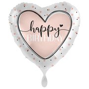 GLOSSY HEART H-BIRTHDAY FOLIENBALLON 45 CM