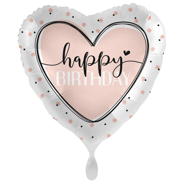 GLOSSY HEART H-BIRTHDAY FOLIENBALLON 45 CM