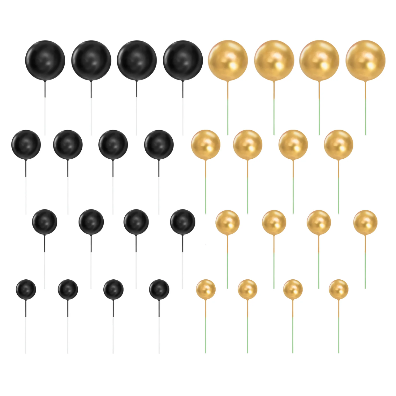 TOPPER KUGELN SCHWARZ- GOLD 32-ER SET