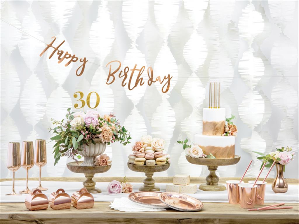 Banner Happy Birthday Rose Gold