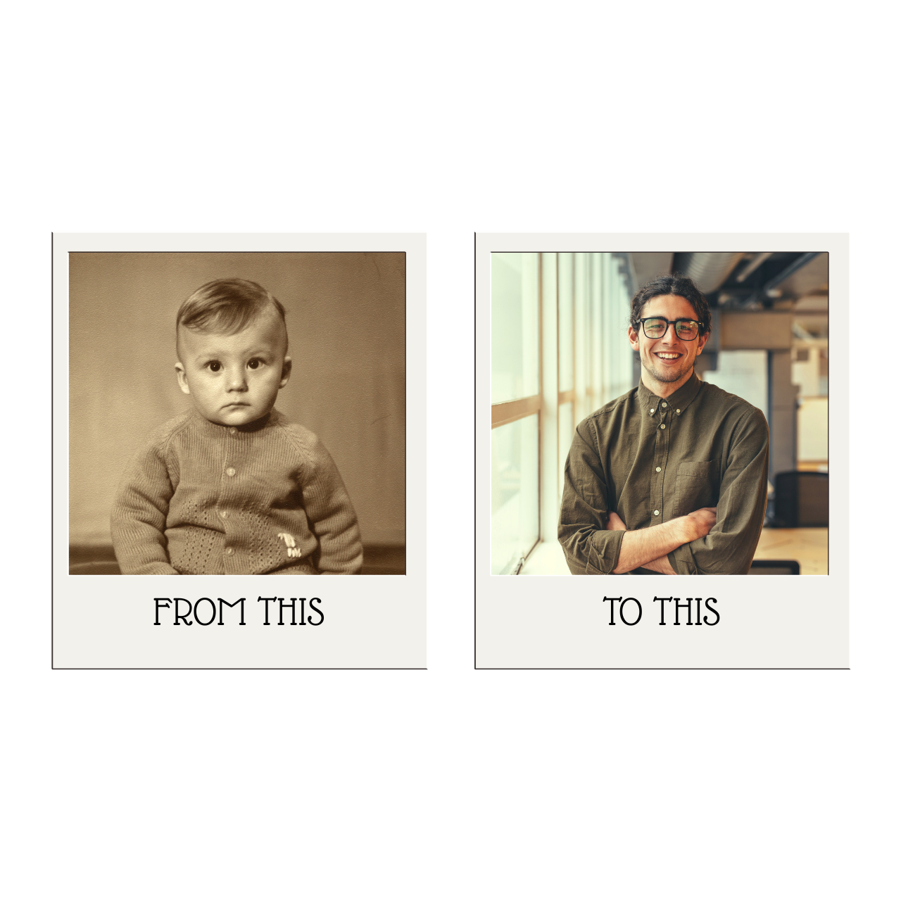 Foto Tortenaufleger Polaroid - From this to this