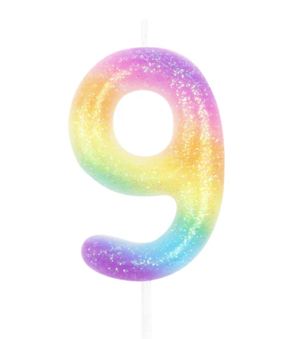 KERZE NUMMER 9 RAINBOW