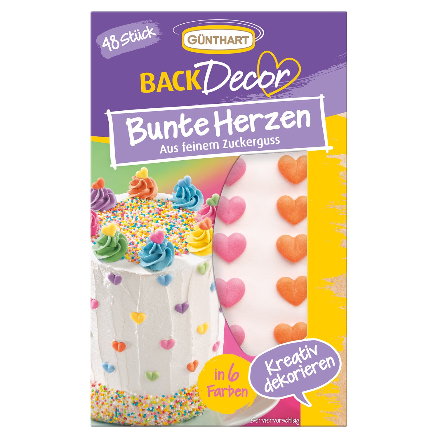 BUNTE ZUCKERHERZEN