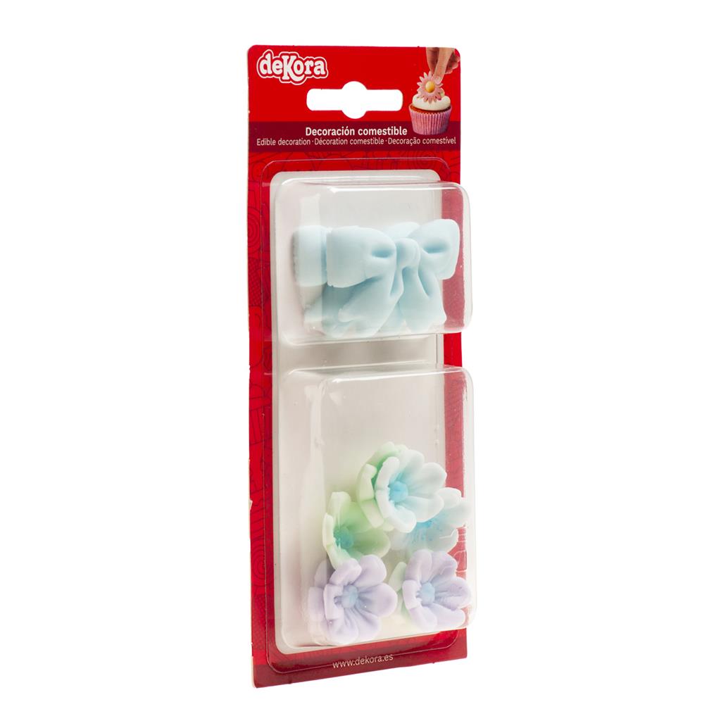 ZUCKERBLUMEN BLAU MIT MASCHE