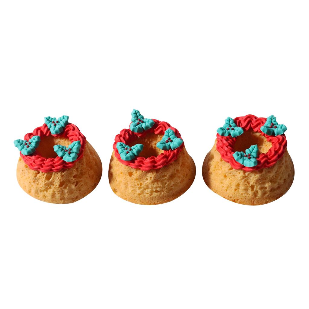 CUPCAKE TOPPER ZUCKERFIG. CHRISTMAS - JOLLY HOLLY