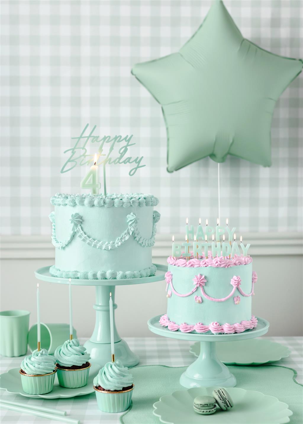 KERZEN HAPPY BIRTHDAY HELLGRÜN