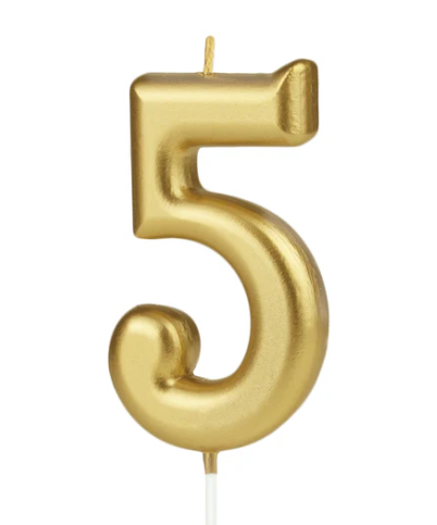 KERZE NUMMER 5 GOLD
