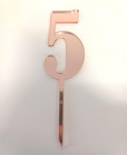 CAKE TOPPER ACR. ROSEGOLDZAHL 5