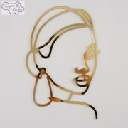 CAKE TOPPER ACRYL GOLD WOMAN WITH HAIR