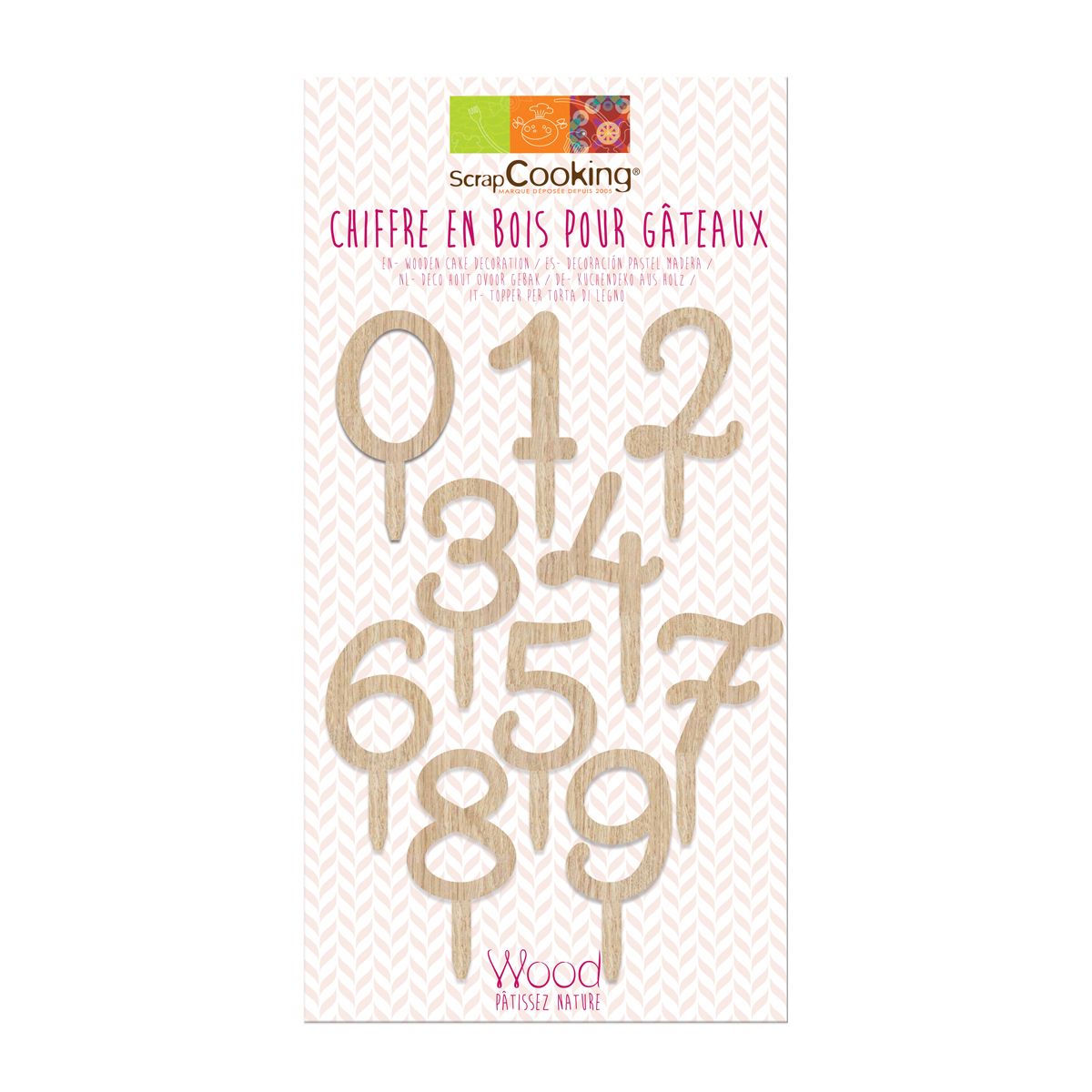 CAKE TOPPER ZAHLEN SET HOLZ