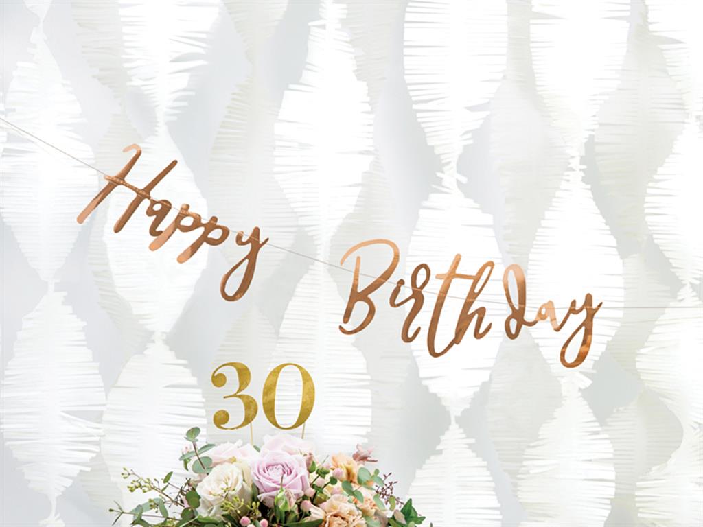 Banner Happy Birthday Rose Gold