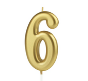 KERZE NUMMER 6 GOLD