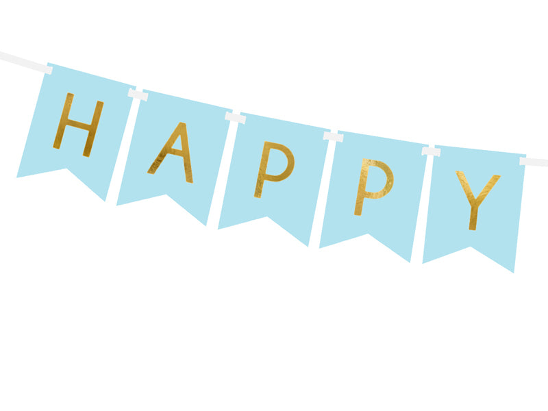 HAPPY BIRTHDAY BANNER LIGHT BLUE 15 X 175 CM
