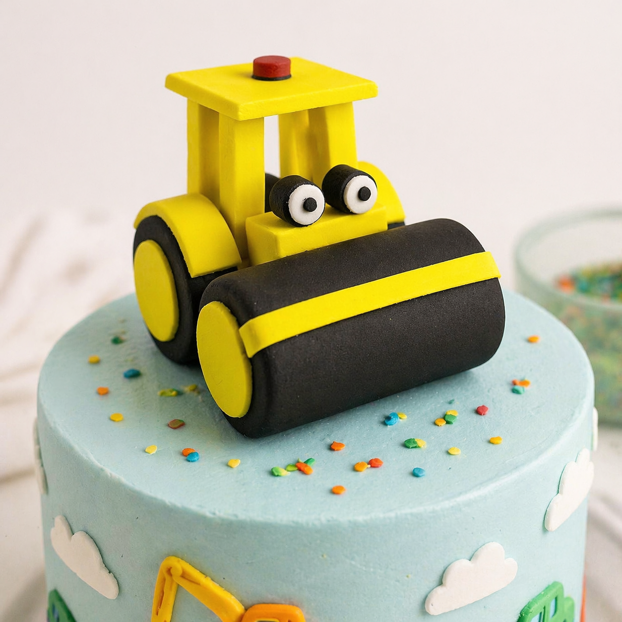 BULLDOZER ZUCKERFIGUR auf Torte