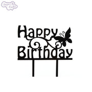 CAKE TOPPER SCHWARZ HAPPYBIRTHDAY SCHMETTERLING