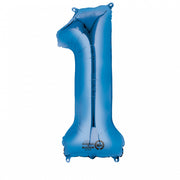 ZAHL BLAU - 1  2827301 FOLIENBALLON 33 X 86 CM