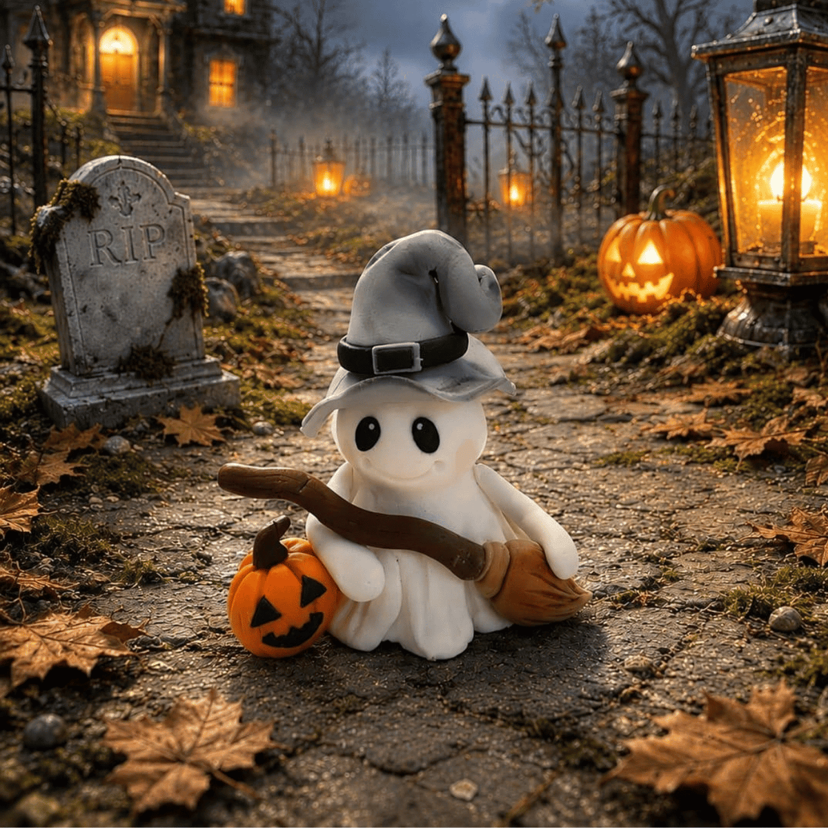 Halloweengeist Zuckerfigur in Halloween Szene