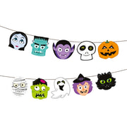 Halloween-Monster-Girlande mit Köpfen