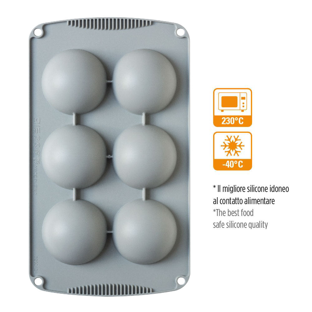 SILIKONBACKFORM HALBKUGEL 70 X 35