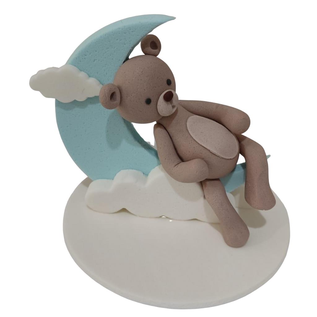 BÄR IM MOND ZUCKERFIGUR BLAU