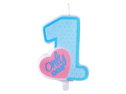 KERZE ONLY ONE HELLBLAU