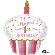 1ST BIRTHDAY CUPCAKE GIRLFOLIENBALLON