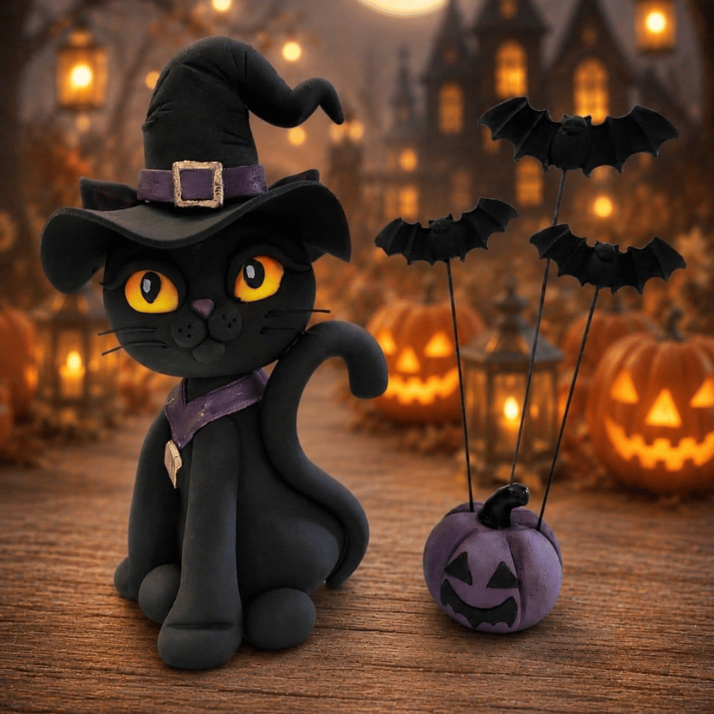 Halloween Katze Zuckerfigur