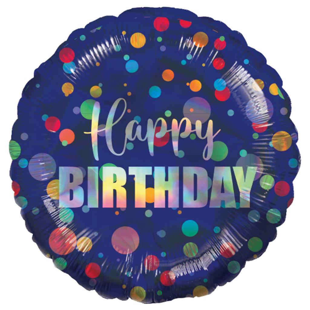 IRIDESCENT H-BIRTHDAY FOLIENBALLON 43 CM